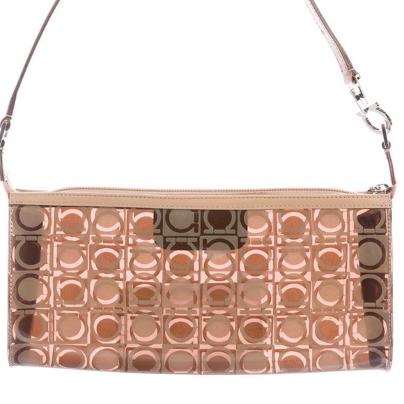 Ferragamo Monogram Handbag, PVC w/ Leather Handle, Grancini Logo, Made in Italy - Picture 3 of 16